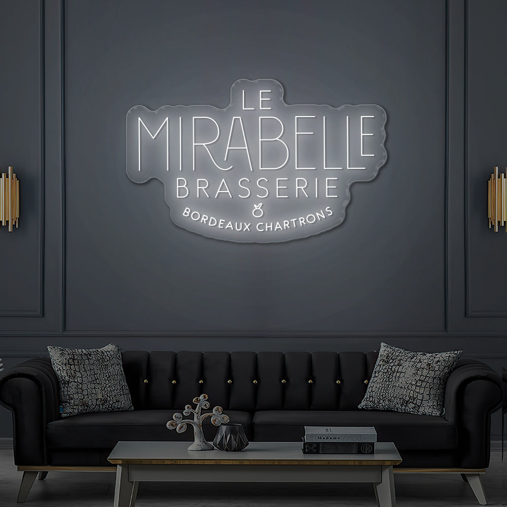Enseigne LED Néon Personnalisée Le Mirabelle