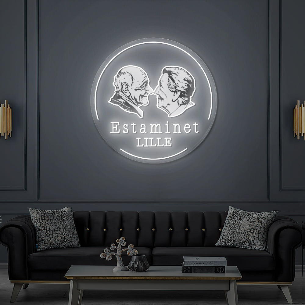 Enseigne LED Néon Personnalisée Estaminet Au Vieux De La Vieille
