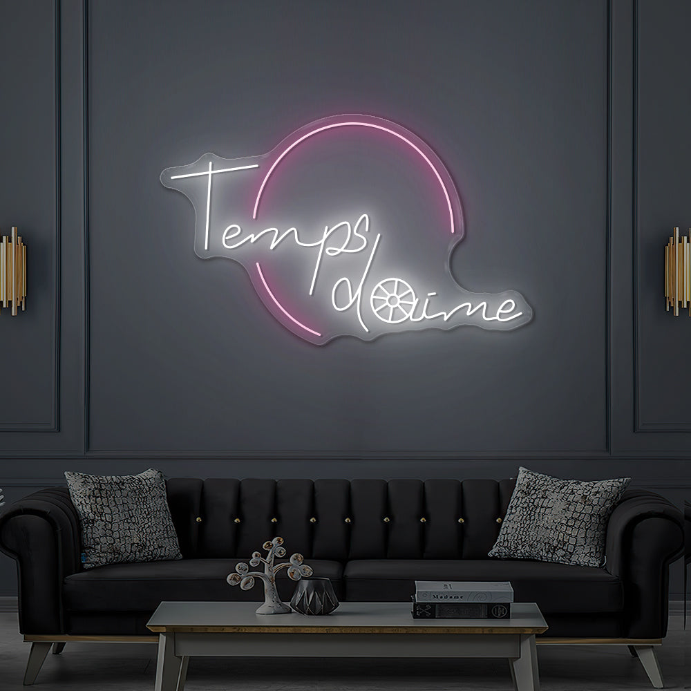 Enseigne LED Néon Personnalisée Temps d'Aime