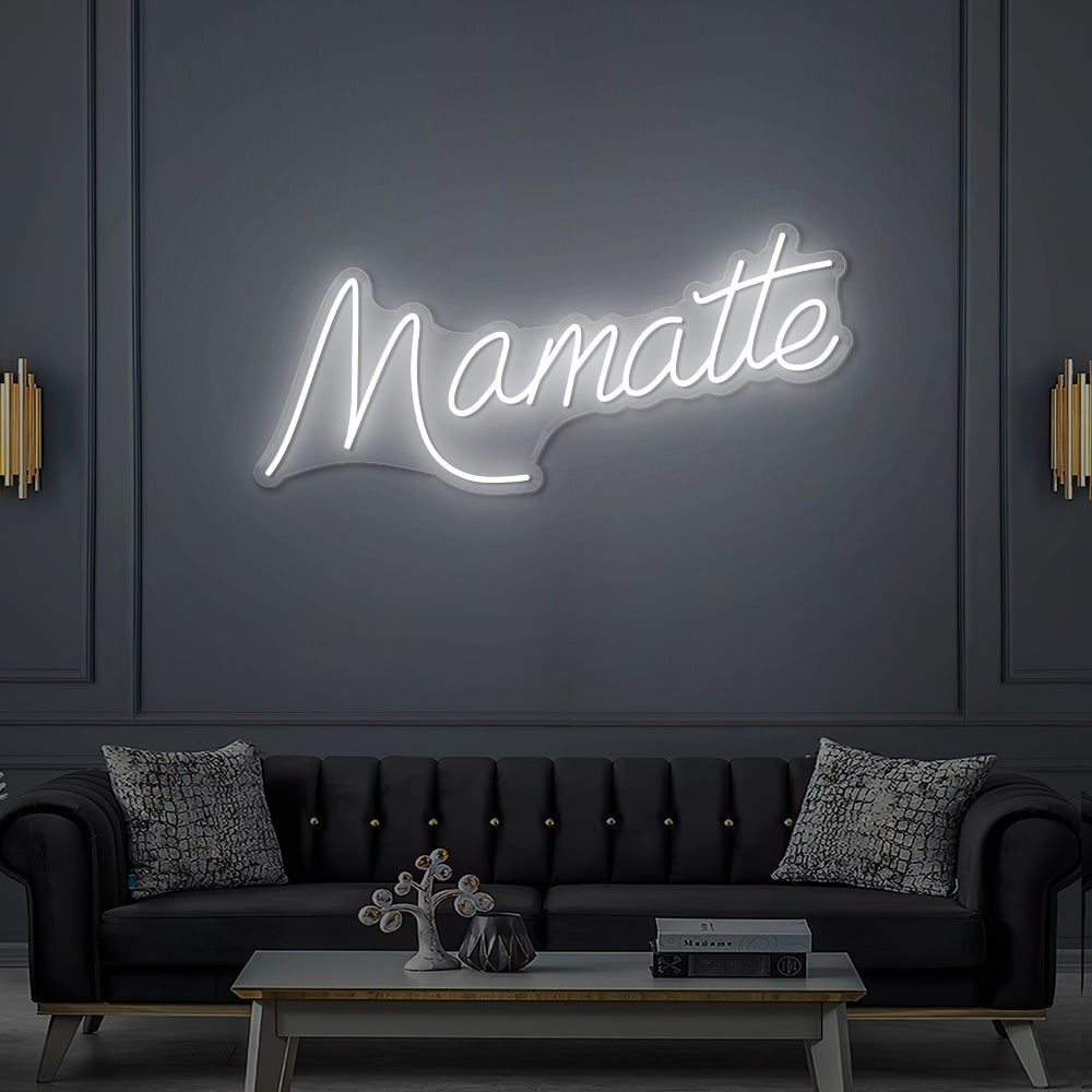 Enseigne LED Néon Personnalisée Mamatte Boulangerie Café