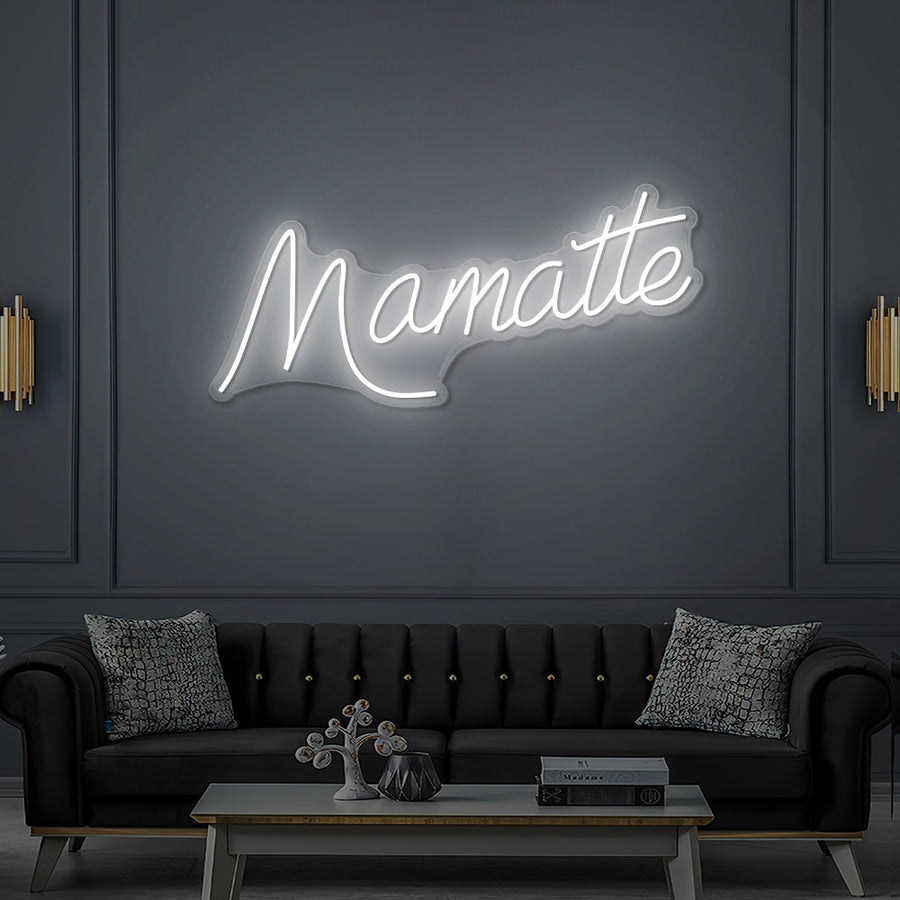Enseigne LED Néon Personnalisée Mamatte Boulangerie Café