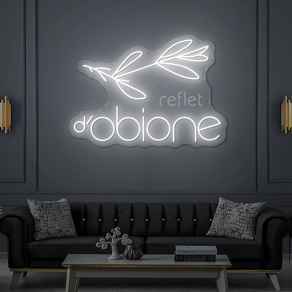 Enseigne LED Néon Personnalisée Reflet d'Obione