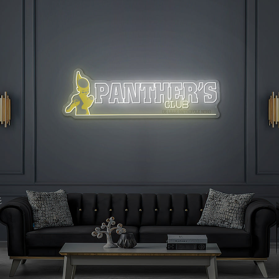 Enseigne LED Néon Personnalisée Panther's Club Lille