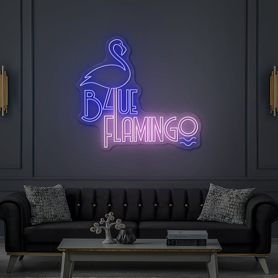 Custom Blue Flamingo Neon LED Sign