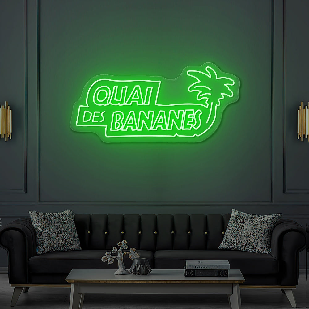 Enseigne LED Néon Personnalisée Quai Des Bananas