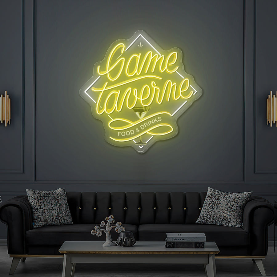 Custom LED Neon Sign GAME TAVERN - Games & Cocktail Bar