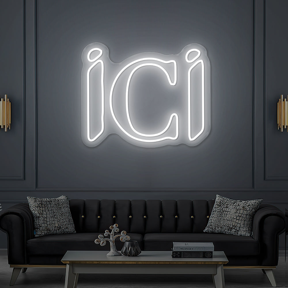 Enseigne LED Néon Personnalisée Restaurant ICI