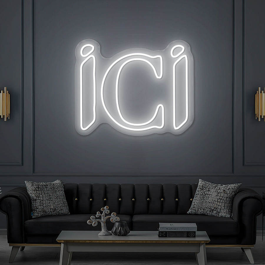 Enseigne LED Néon Personnalisée Restaurant ICI
