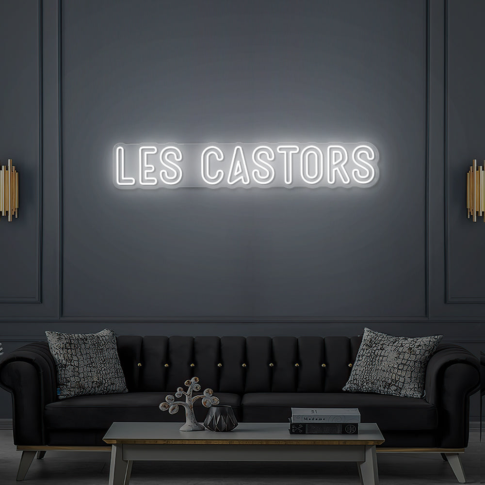 Enseigne LED Néon Personnalisée Les Castors - Bar à Jeux