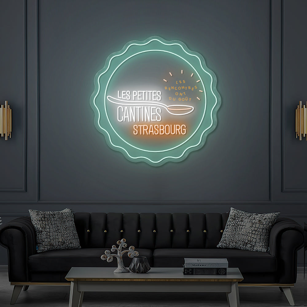 Enseigne LED Néon Personnalisée Les Petites Cantines Strasbourg