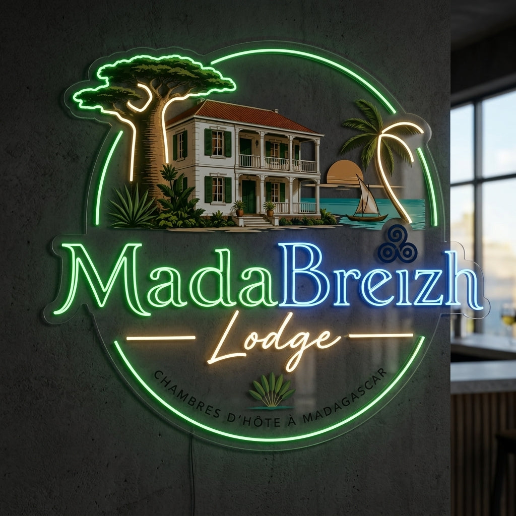 Madabreizh Lodge - Enseigne néon LED personnalisé · Waterproof