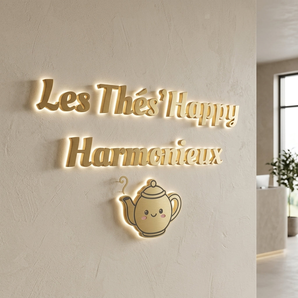 Terre Happy Harmonie · Lettres lumineuses rétroéclairées