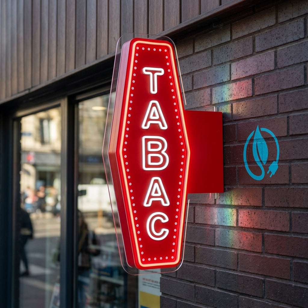 enseigne lumineuse drapeau carotte de tabac - Enseigne néon LED personnalisé