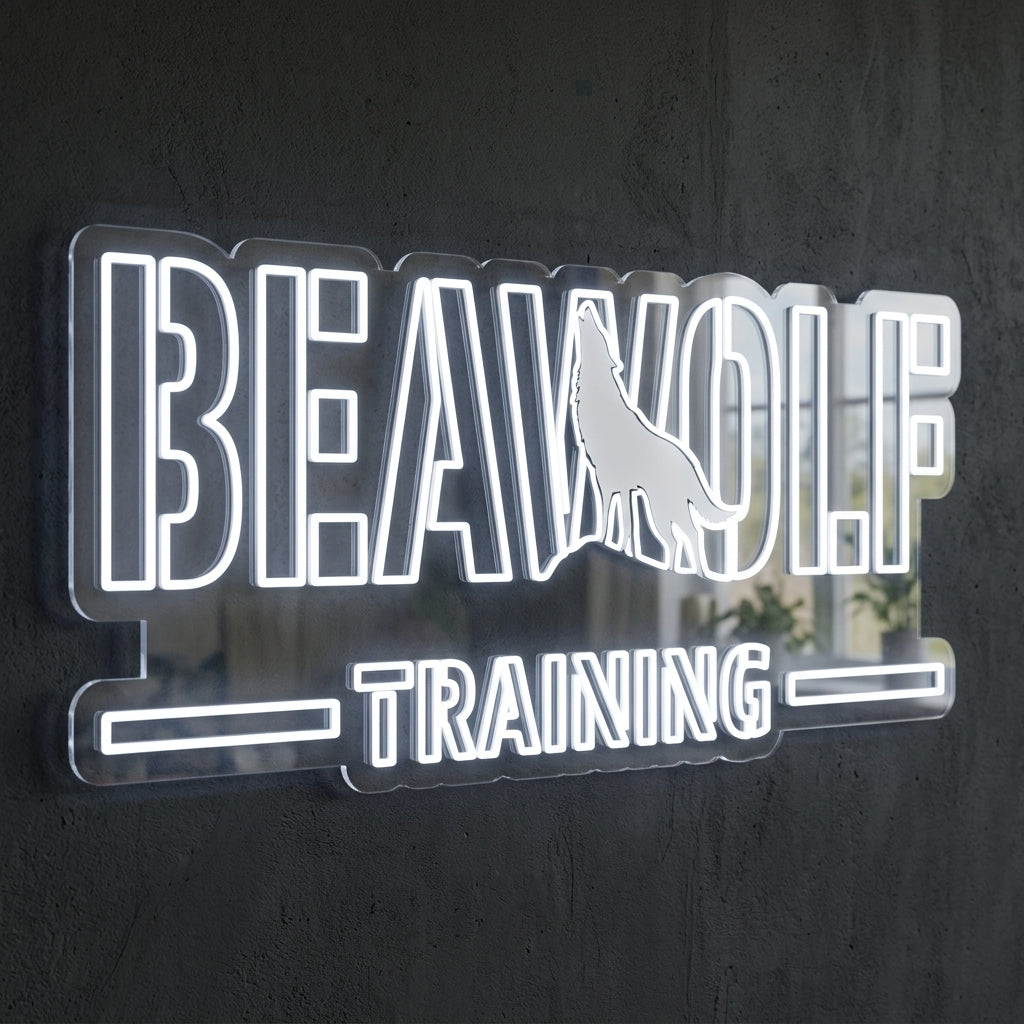 Beawolftraining - Enseigne néon LED personnalisé