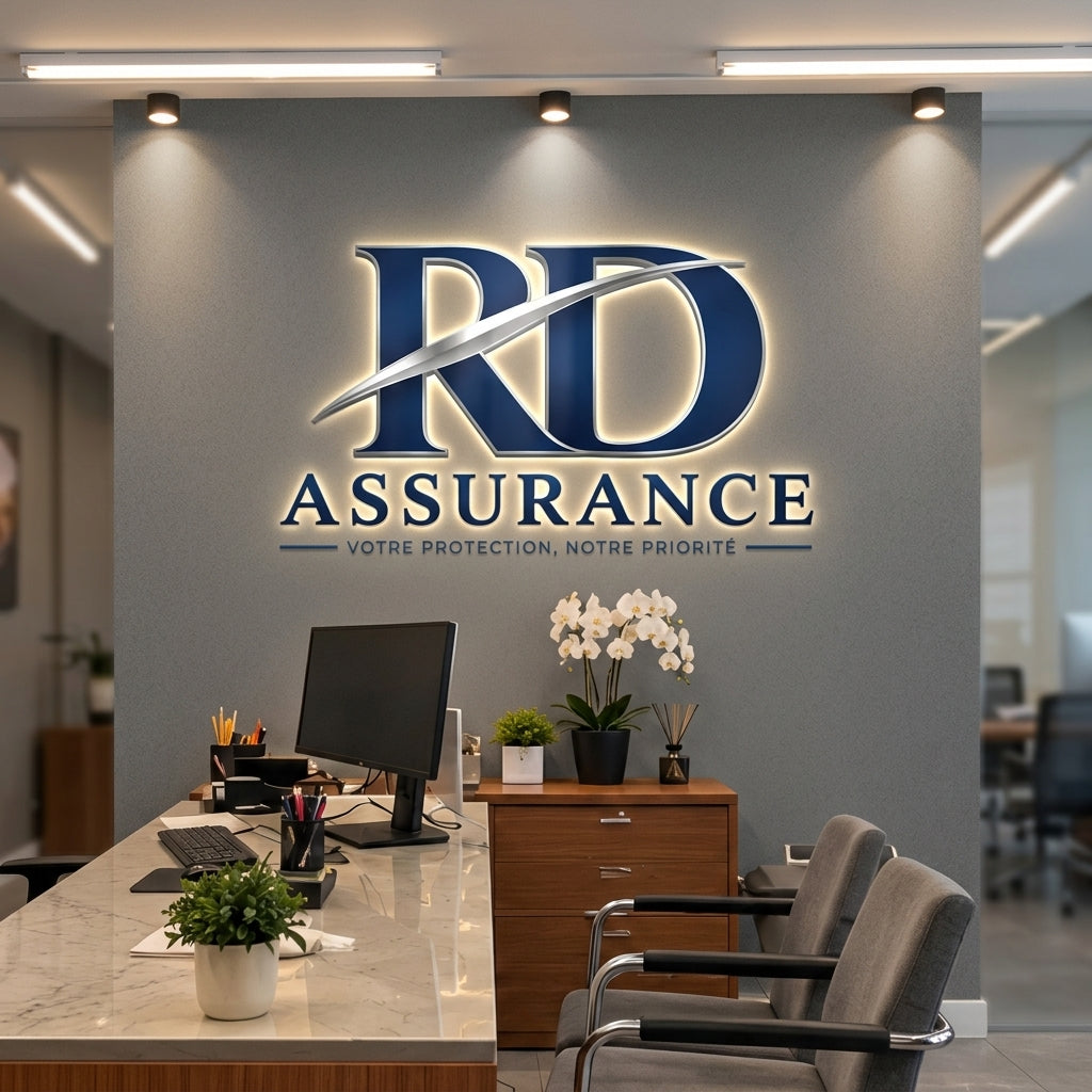 Rd assurance · Lettres rétroéclairées