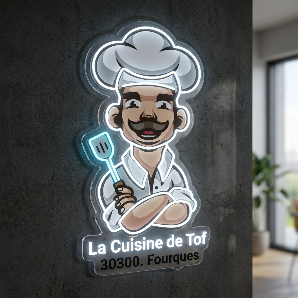 La cuisine de Tof - Enseigne néon LED personnalisé