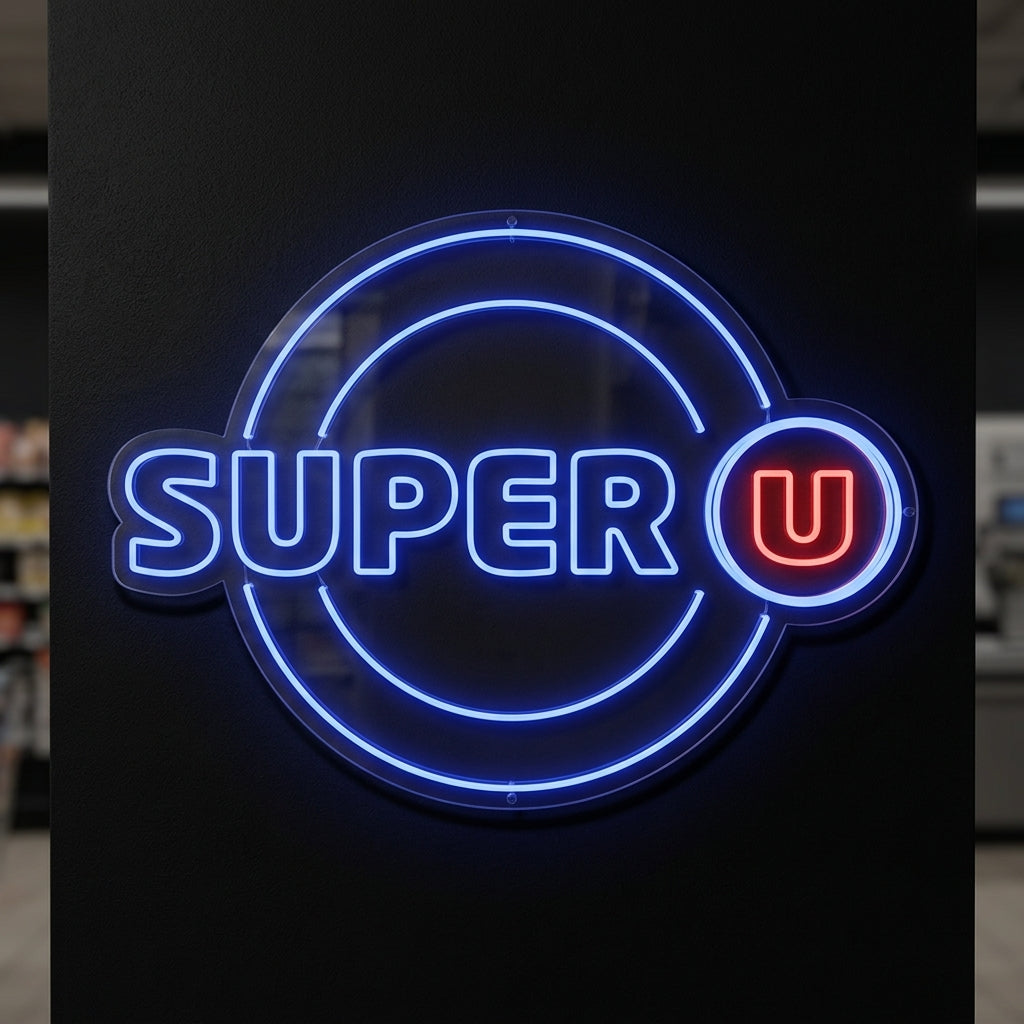 Super U - Enseigne néon LED personnalisé