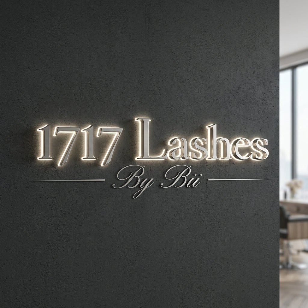 1717 Lashes · Lettres lumineuses rétroéclairées