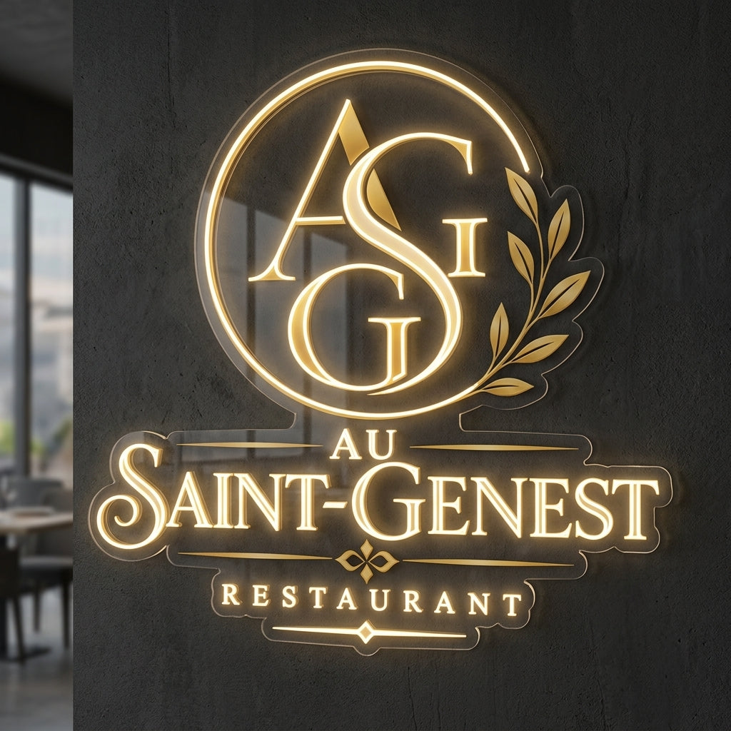 Au saint genest - Enseigne néon LED personnalisé · Waterproof