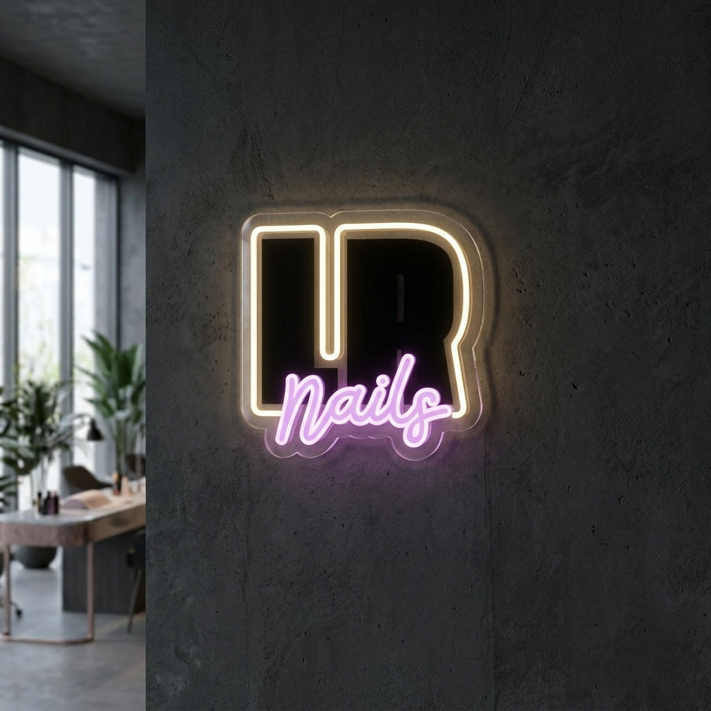 LR NAILS - Enseigne néon LED personnalisé