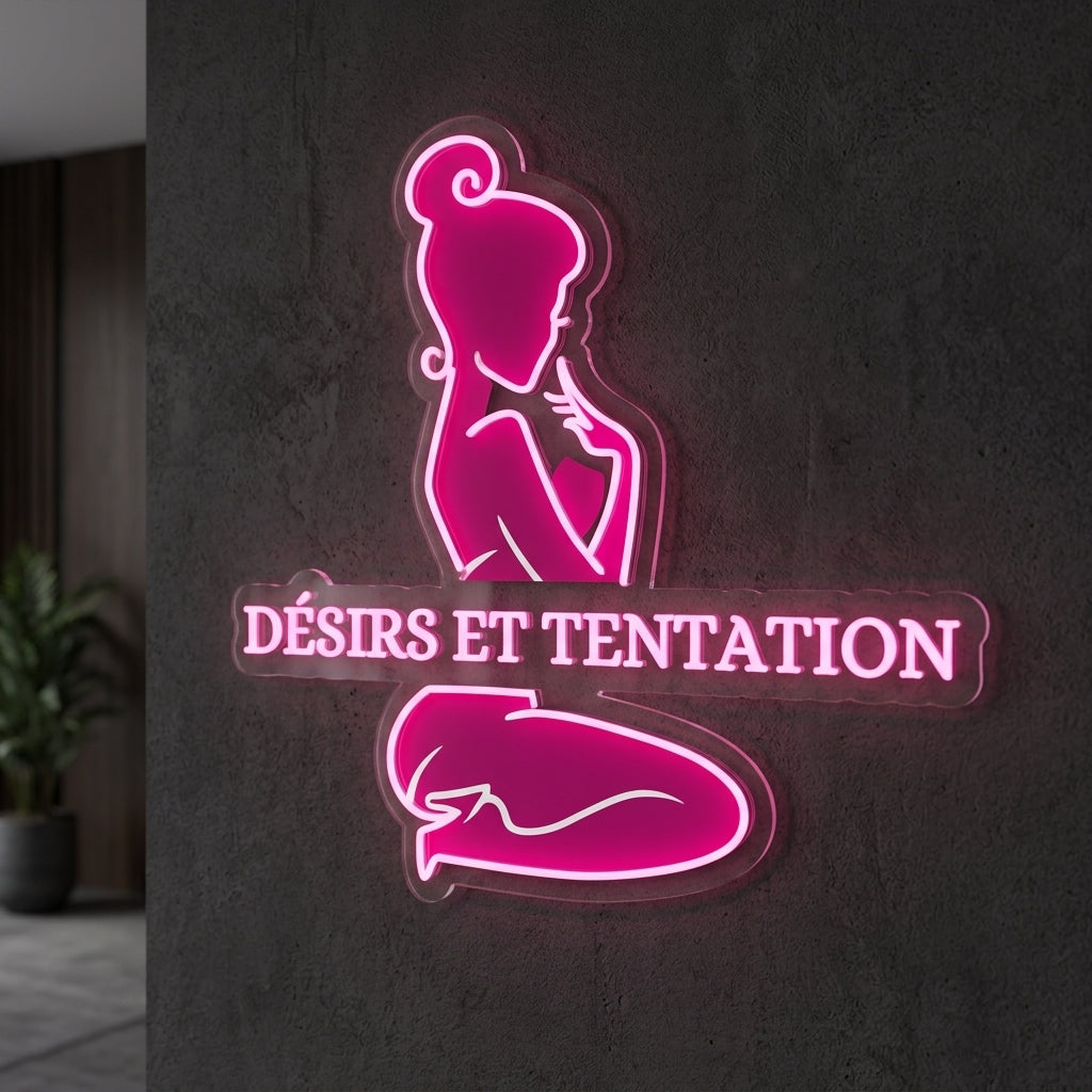 Désirs et tentation - Enseigne néon LED personnalisé