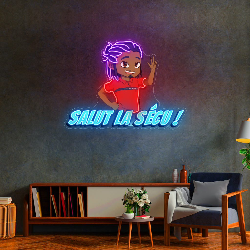 Néon Custom SALUT LA SECU!