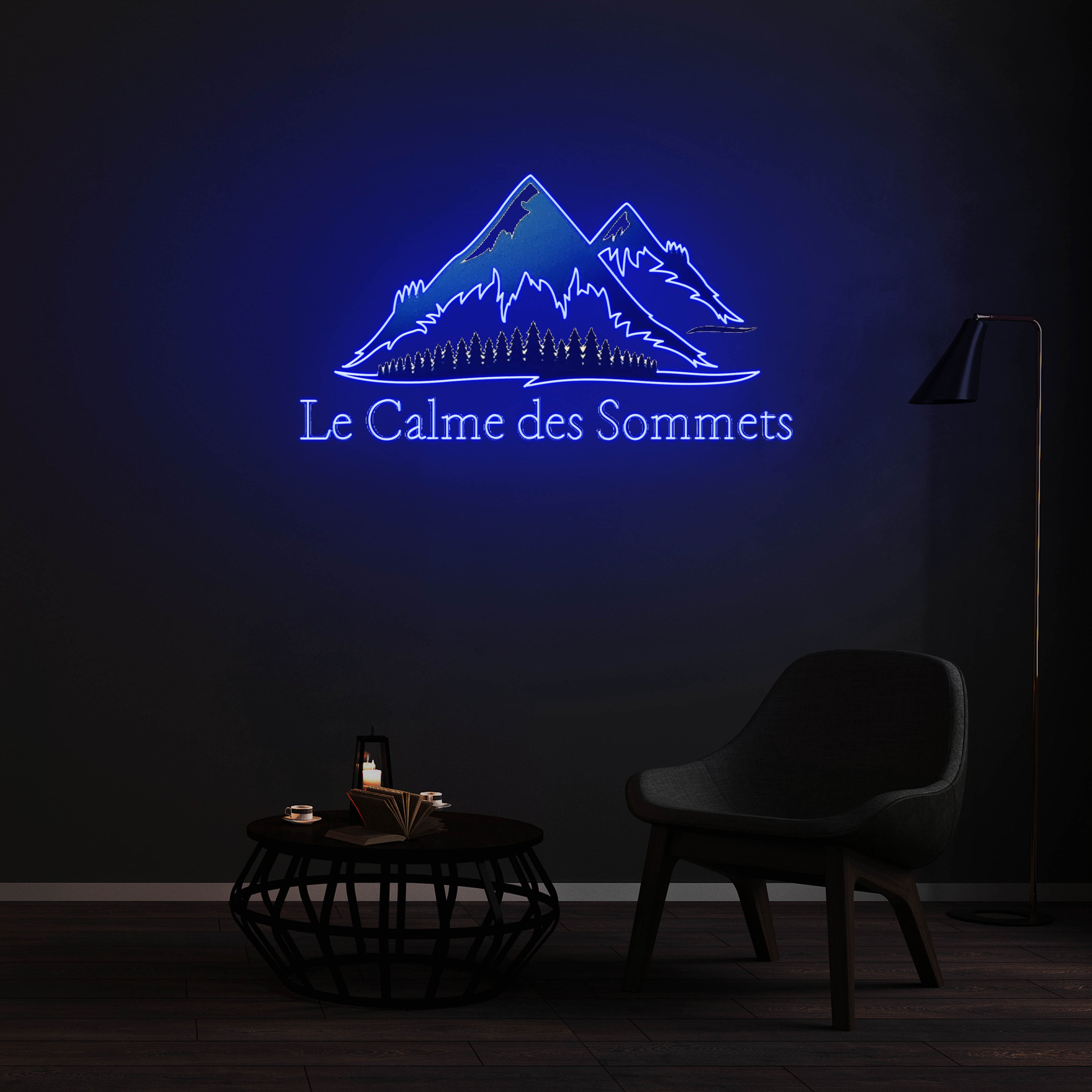 Enseigne LED Néon Personnalisée - Le Calme des Sommets,