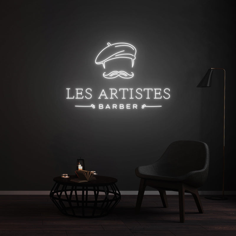 Personnalisation Enseigne LED Néon -LES ARTISTES BARBER
