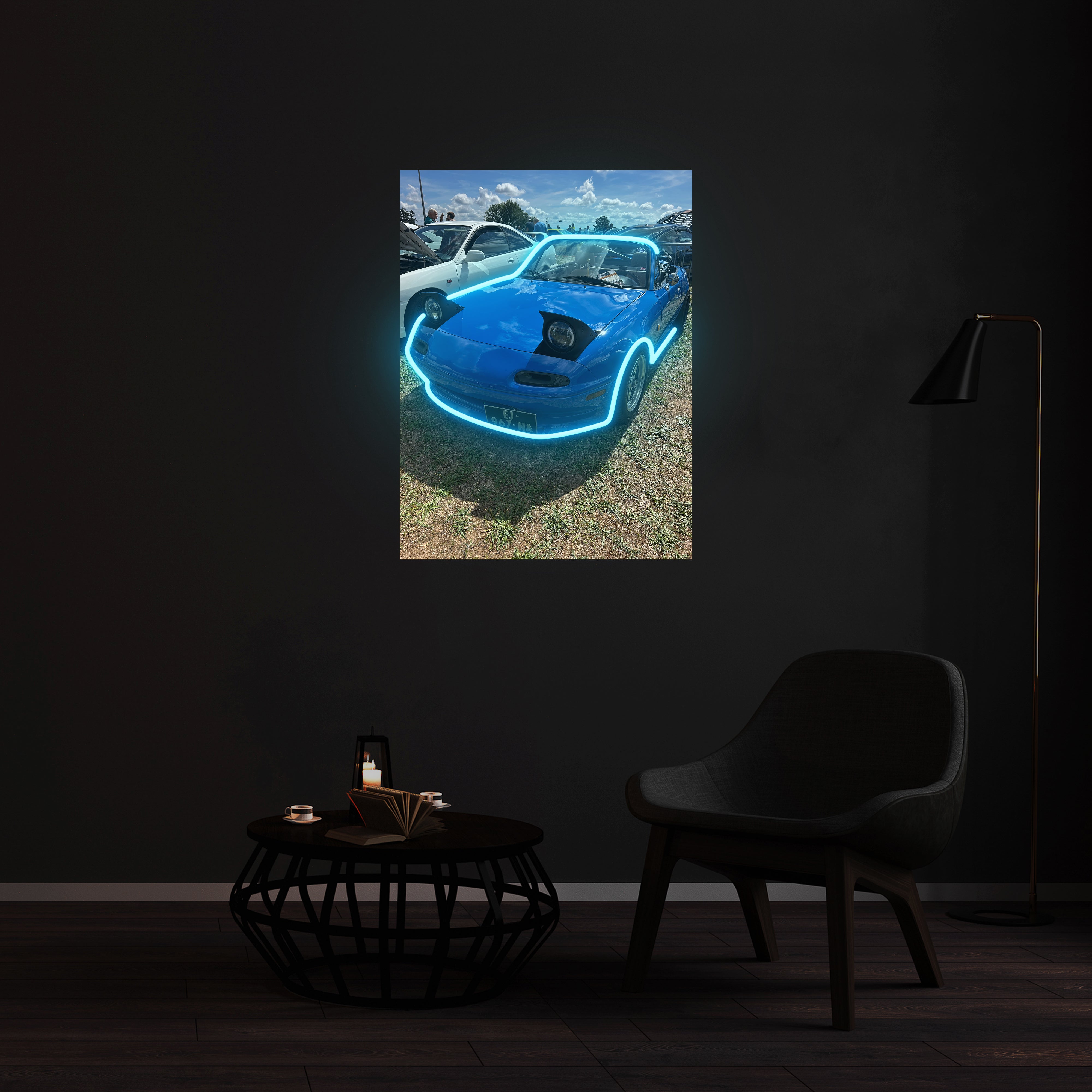 Néon blue Mazda MX-5 Miata