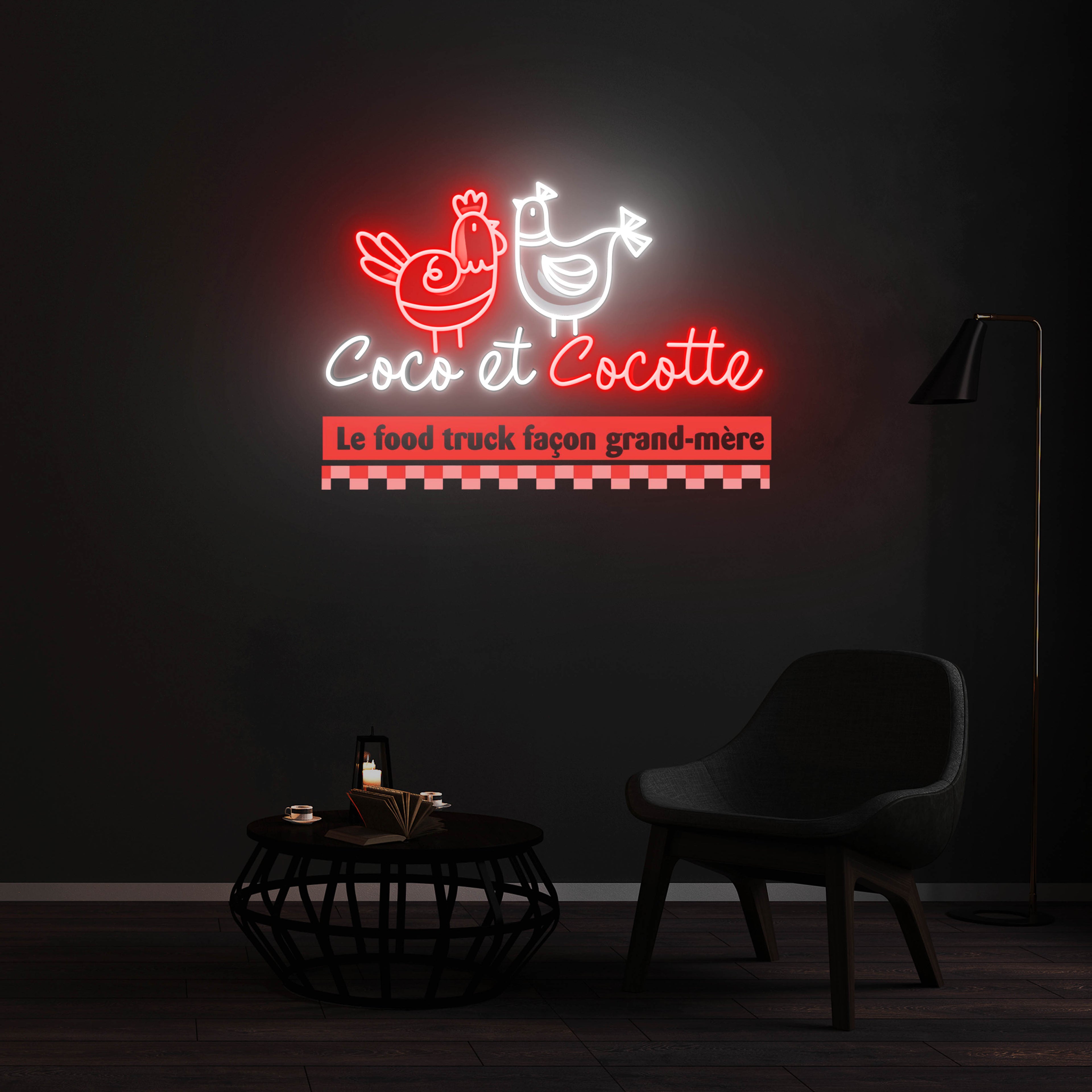 Enseigne LED Néon Personnalisée - Coco et Cocotte